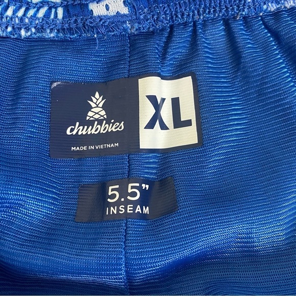 Chubbies Blue Retro Hawaiian Print Beach Shorts Size XL - Picture 5 of 5